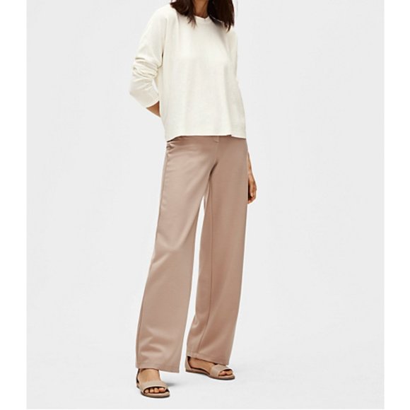 NEW EILEEN FISHER ORGANIC LINEN IVORY CREW NECK PM/PM Boxy Fit - Picture 3 of 9